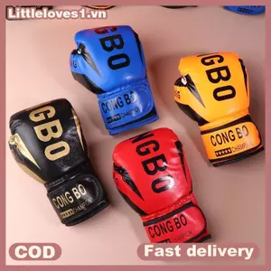Littleloves1 Kids 6oz Găng tay tập đấm bốc chuyên nghiệp Da PU Trẻ em thoáng khí Muay Thái Đấm Karate Găng tay tập luyện VN