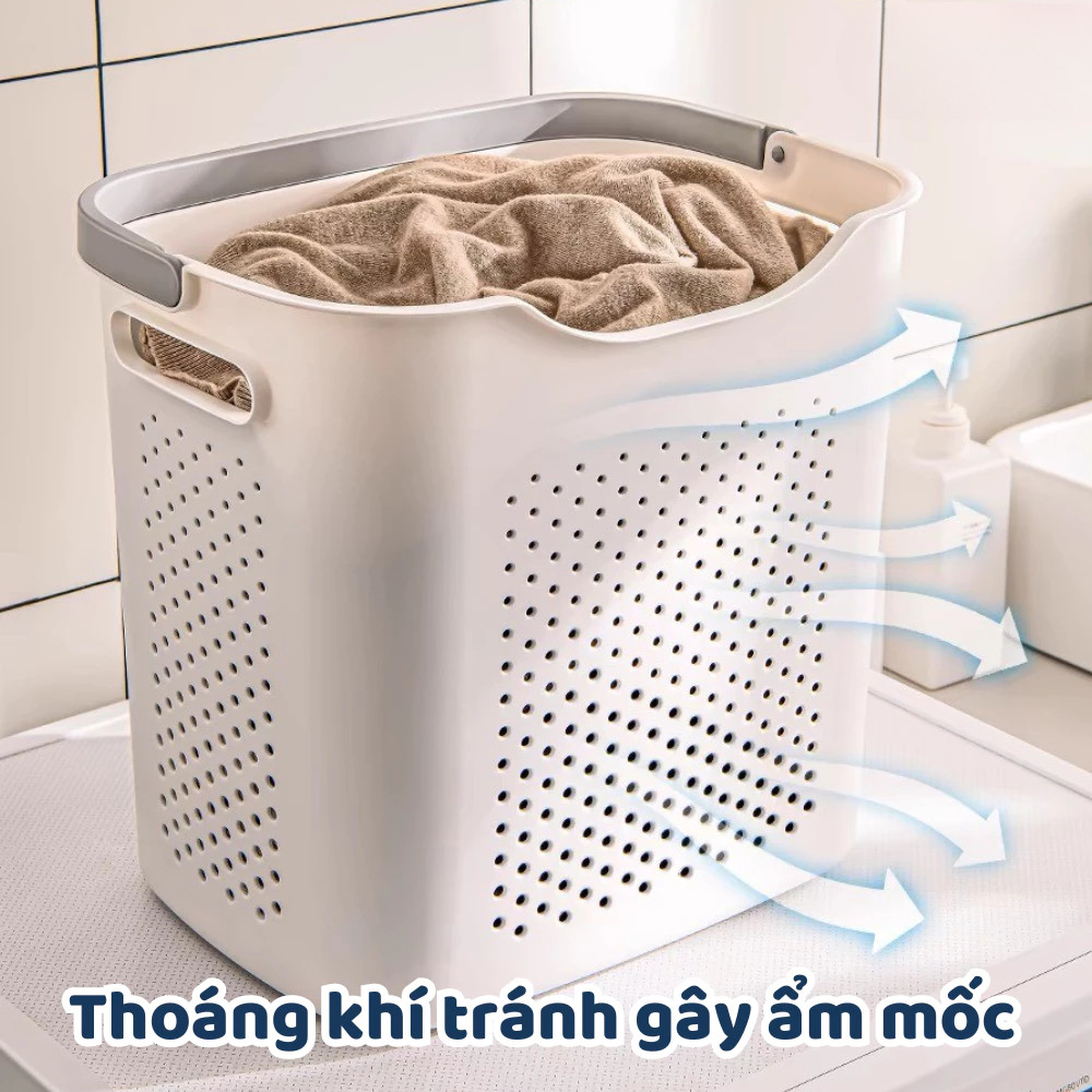 Giỏ Đựng Quần Áo Bẩn HomeMate Có Quai Xách – Giỏ Giặt Phân Vùng Đồ Bẩn, Đựng Đồ Gia Đình Tiện Lợi