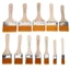 BEABOUT 12 Chiếc Bàn Chải Gỗ Thông Nylon, Tóc Nylon Kích Thước Các Loại Bàn Chải Tranh Treo Tường, Đầu Bàn Chải Phẳng Tay Cầm Gỗ Thông Sử Dụng Nhiều Cảnh Bàn Chải Làm Sạch Bụi Lớp Phủ Sắc Tố Nghệ Thuật