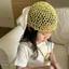 Mũ beanie chui đầu cho bé NICOLOO, Cấu trúc lưới lưới cá thoáng khí Mũ lưới rỗng đính cườm, Vải dệt kim nhẹ Lưới cá cỡ nhỏ Mũ dệt kim cho bé
