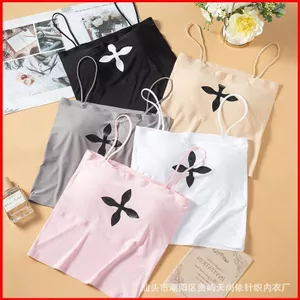 YB1 Áo hai dây lụa băng dành cho nữ có miếng đệm ngực bó sát áo vest bé gái bên trong ống top đẹp lưng đáy bên ngoài B