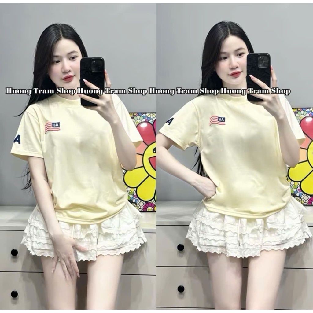 Áo phông cotton in đơn giản, mang đến sự thoải mái và thời trang unisex- cờ mỹ AAA -thoitrangthubio