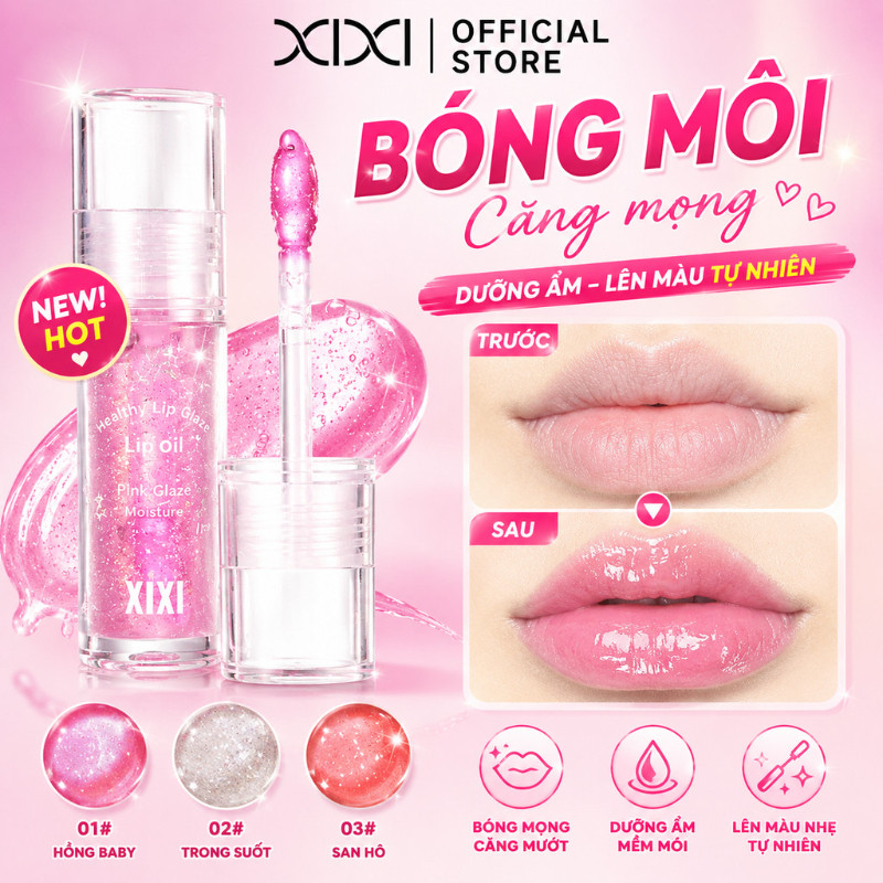 Xixi Dầu Môi Dưỡng Ẩm Water Glossy Nhẹ,Tự Nhiên Dễ Thoa Màu Sắc Sáng Bóng Giá Rẻ Cho Sinh Viên D748