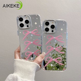 Ốp Điện Thoại Nơ Màu Hồng ins Style Cho Vivo X300 X300S X200 Pro Mini FE X200S X200T X100 Ultra X100S X90 X90S X80 Pro Lite 4G 5G Vỏ Gương Mạ Đơn Giản Ngọt Chống Rơi Vỏ Mềm
