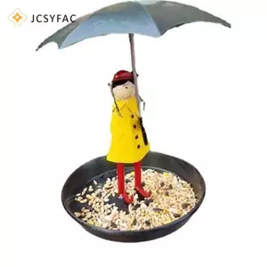 JCSYFAC Treo Chim Ăn Cho Ngoài Trời Cô Gái Và Ô Chim Ruồi Khay Ăn Bên Ngoài Cho Chim Tắm Trang Trí Sân Trang Trí Mới