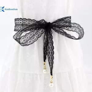 Kudosation Thời Trang Ngọt Ngào Trang Trí Ren Thắt Lưng Ngọc Trai Mặt Dây Chuyền Quần Áo Phụ Kiện Dây Xích Đầm Thanh Lịch Dây Thắt Lưng Cho Nữ Đẹp