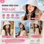 VN Thích hợp cho mùa xuân hè Mũ vành rộng đa chức năng kiểu Pháp- Mũ chống nắng nữ sọc hoa đơn giản, Mũ bảo vệ mặt ngoài trời.