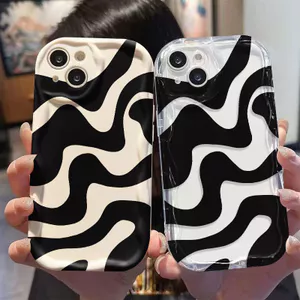 Ốp Lưng Cho OPPO Reno 15 14 13 12 11 10 Pro 8 6 15F 14F 13F 8Z 7Z 6Z A6X A3X A5i A17K A16K A16E A15S A12E Kem Sóng Cong Cạnh Họa Tiết Ripple NYK075