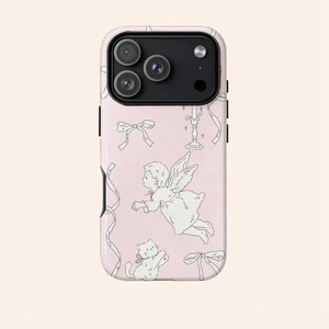 Fresh Pink Angel Thích hợp cho iPhone 17ProMax 16Pro 15 11 12 13 14 xs XR 17Air Vỏ bảo vệ hai lớp chống sốc VCXL UUW4
