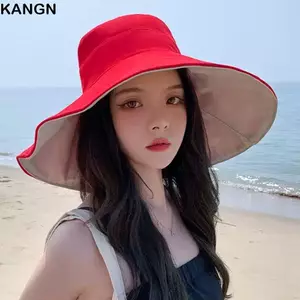 Mũ Xô KANGN, Mũ Đi Biển Có Thể Gập Lại Chống Tia UV, Mùa Xuân Hè Di Động Vành Lớn Hai Mặt Mũ Panama Nam Nữ