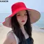 Mũ Xô KANGN, Mũ Đi Biển Có Thể Gập Lại Chống Tia UV, Mùa Xuân Hè Di Động Vành Lớn Hai Mặt Mũ Panama Nam Nữ