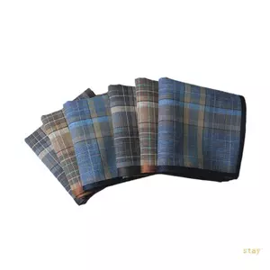 Ở lại Di Động Hankie Nam Khăn Tay Họa Tiết Lưới Mềm Có Thể Giặt Túi Vuông