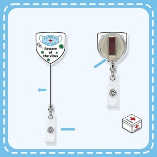 Móc - Kẹp bảng tên HSSV, nhân viên - yoyo có thể kéo dãn nhựa acrylic họa tiết y khoa M07