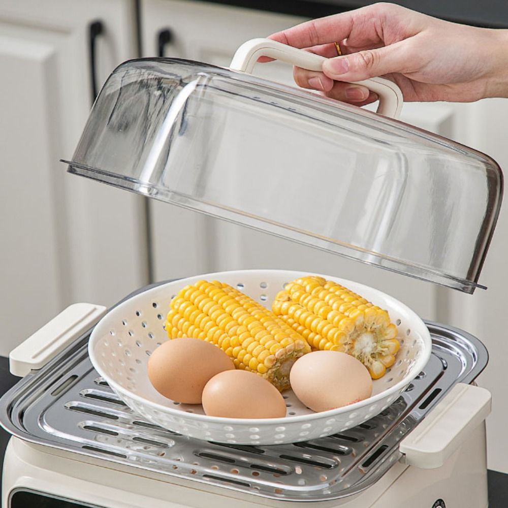 Tấm hấp đục lỗ bằng gốm DONOVANQQ, Khay hấp gốm hình tròn sáng tạo, Cấu trúc xốp chịu nhiệt độ cao màu trắng đa năng Đĩa thoát nước rỗng Sử dụng tại nhà