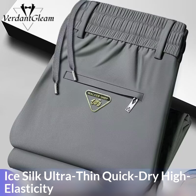 VG Nam Quần Rời Phong Cách Hàn Quốc Hợp Thời Trang Ice Silk Siêu Mỏng Nhanh Khô Co Giãn Cao Đến Mắt Cá Chân