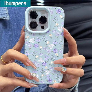 Ibumpers Ốp Điện Thoại Đẹp Màu Vàng Tím Họa Tiết Hoa Silicon Mềm Chống Sốc Cho iPhone 11 12 13 14 15 16 17 Pro Max IP Plus