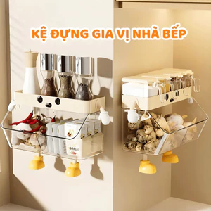 Kệ Đựng Gia Vị, Mỹ Phẩm Treo Tường Không Khoan Đục DINO , Kệ Để Đồ Đa Năng Dễ Thương Chịu Lực Tốt