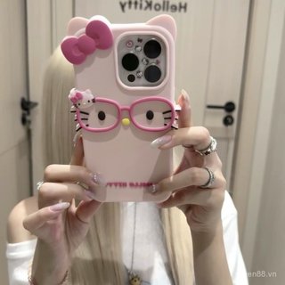 Ốp Điện Thoại Thích Hợp Cho iPhone 11 12 13 14 15 16 17 Pro max Plus Air Kính Silicon Dễ Thương Mèo kitty Chống Sốc Vỏ Bảo Vệ Chống Sốc Bao Gồm Tất Cả JMWL