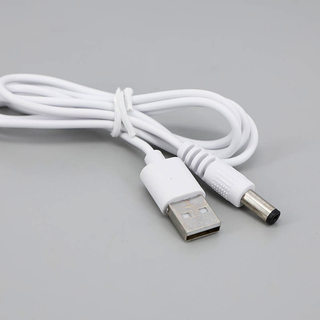 1m trắng DC 5v USB nam sang DC cổng nam 5.5MM x 2.1mm Sạc nguồn mở rộng Cáp Thùng Kết nối USB 2.0 17VN1