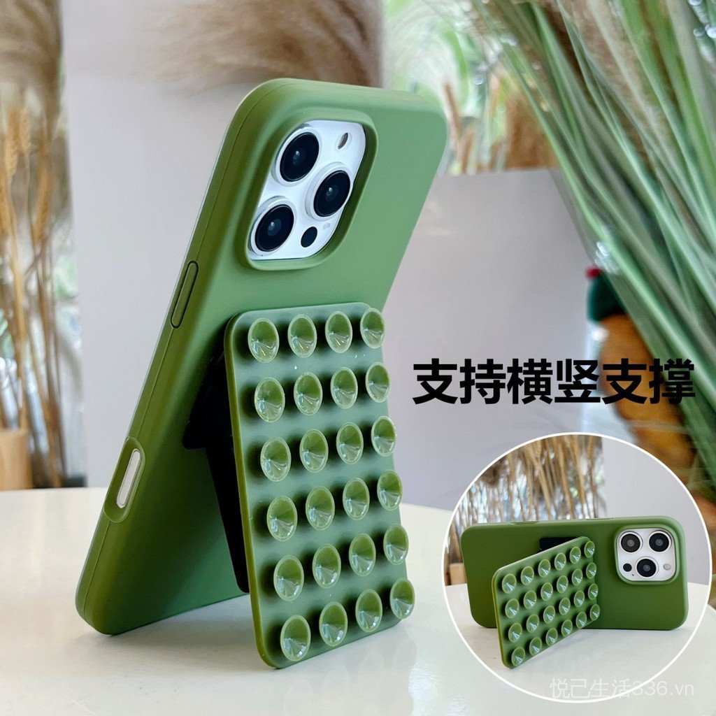 Giá đỡ cốc hút Thích hợp cho vỏ điện thoại 17promax iPhone16 / 15 Silicon lỏng 14 / 13 Vỏ chống sốc