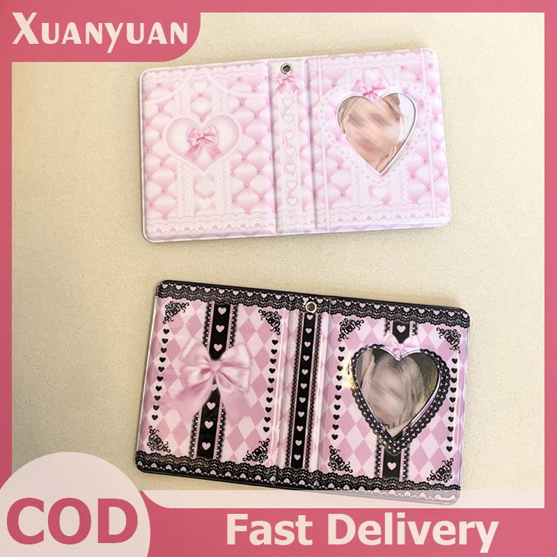 XUAN INS Hồng Đen Ren Kẻ Sọc Album Ảnh Kpop Hàn Quốc Thần Tượng Ngôi Sao Đuổi Theo Chất Kết Dính photocard Giá Đỡ 3 Inch Sưu Tập Album Sách VN