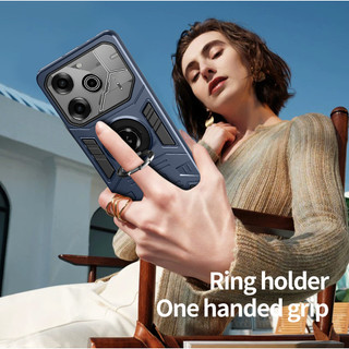 Dành Cho Tecno POVA 6 / 6 Pro 5G / POVA 6 Neo 4G Ốp điện thoại Nhẫn Đứng Giáp Lưng Cứng Bảo Vệ Hạng Nặng Khung TPU Mềm Chống Sốc Mỏng Vỏ