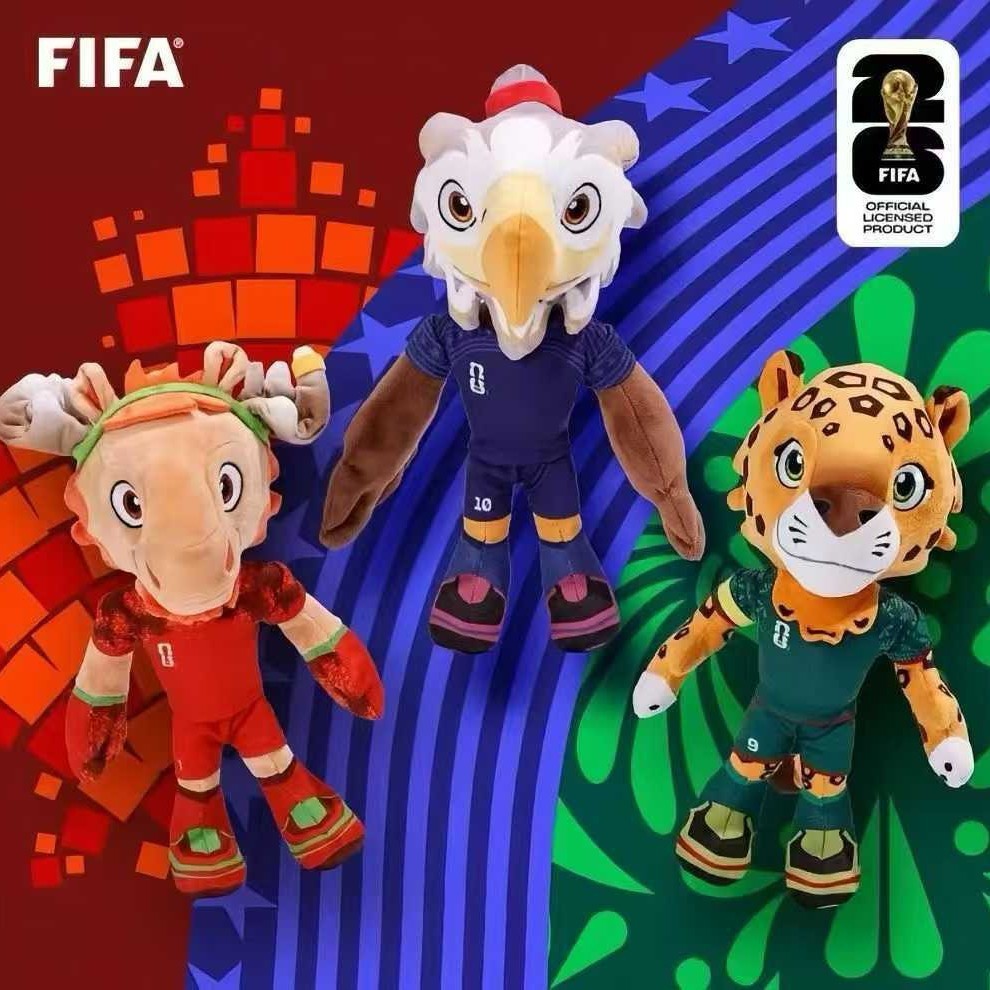 2026 Hoa Kỳ Canada Mexico World Cup Linh Vật Sang Trọng Đồ Chơi Móc Khóa Mặt Dây Chuyền Quà Tặng Giáng Sinh gift