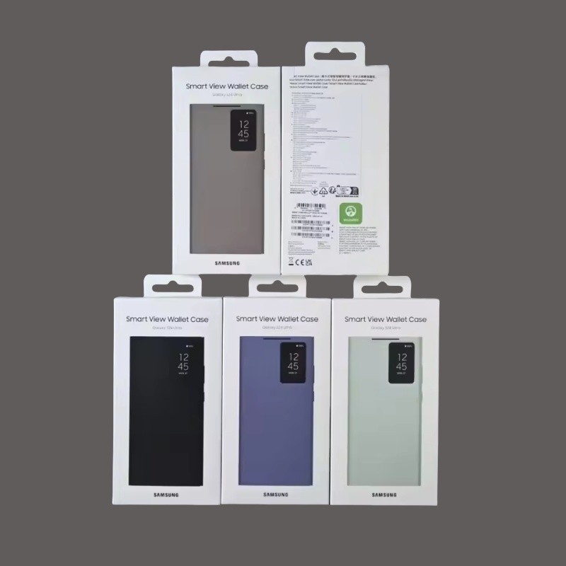 MỚI Chính Hãng Samsung Galaxy S24 Ultra Smart View Ví Lật Da Chất Lượng Cao Bao S24 Siêu Thẻ Túi Bảo Vệ
