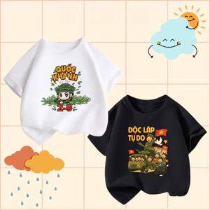 Áo thun Việt Nam, Áo cộc Việt Nam mừng Quốc Khánh cho bé chất cotton thoải mái cho bé trai