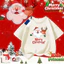 COD (Hồ Chí Minh)DREAMY BABY Áo thun tiệc nhóm Giáng sinh, áo thun đỏ trẻ em, 2026, cổ tròn, áo thun Giáng sinh, M157