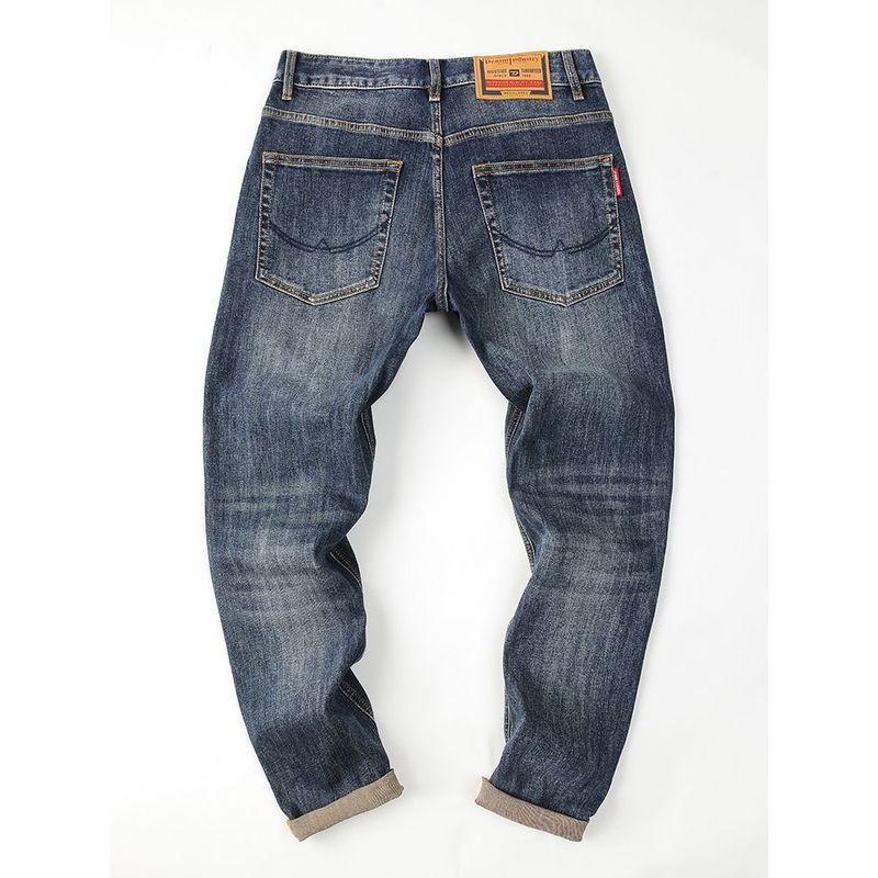Quần Jean Denim nam kiểu slim straight, thoáng khí và bền bỉ