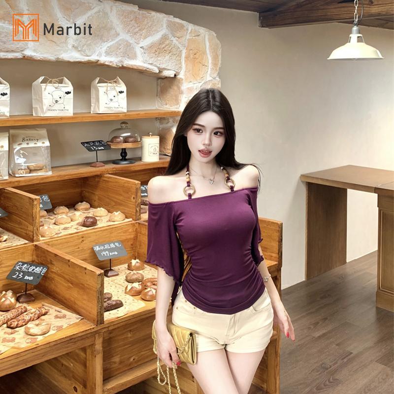 Marbit Áo Một Vai Cổ Ngọt Ngào Nguyên Chất, Phong Cách Mùa Hè