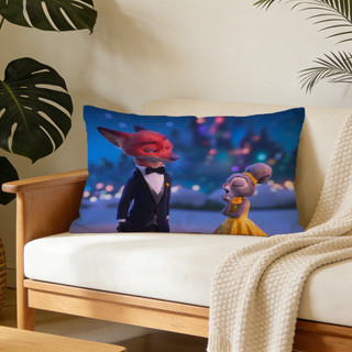 Vỏ gối hình chữ nhật in một mặt Zootopia 2, Vỏ đệm ô tô hoạt hình, Trang trí ghế Sofa tại nhà (Không bao gồm chèn)