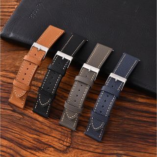 Phát hành nhanh Dây đeo đồng hồ da bò chính hãng 18 / 19 / 20 / 22mm Họa tiết lòng bàn tay Da bò Dây đeo đồng hồ cổ điển Vòng tay cổ điển dành cho nam nữ Dây đeo đồng hồ thay thế