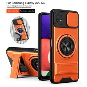 Dành Cho Samsung Galaxy A22 5G Ốp Lưng Trượt Bảo Vệ Ống Kính Giáp Vỏ Điện Thoại Sumsung A22S Boost Celero 5G Nhẫn Từ Tính Đứng Funda