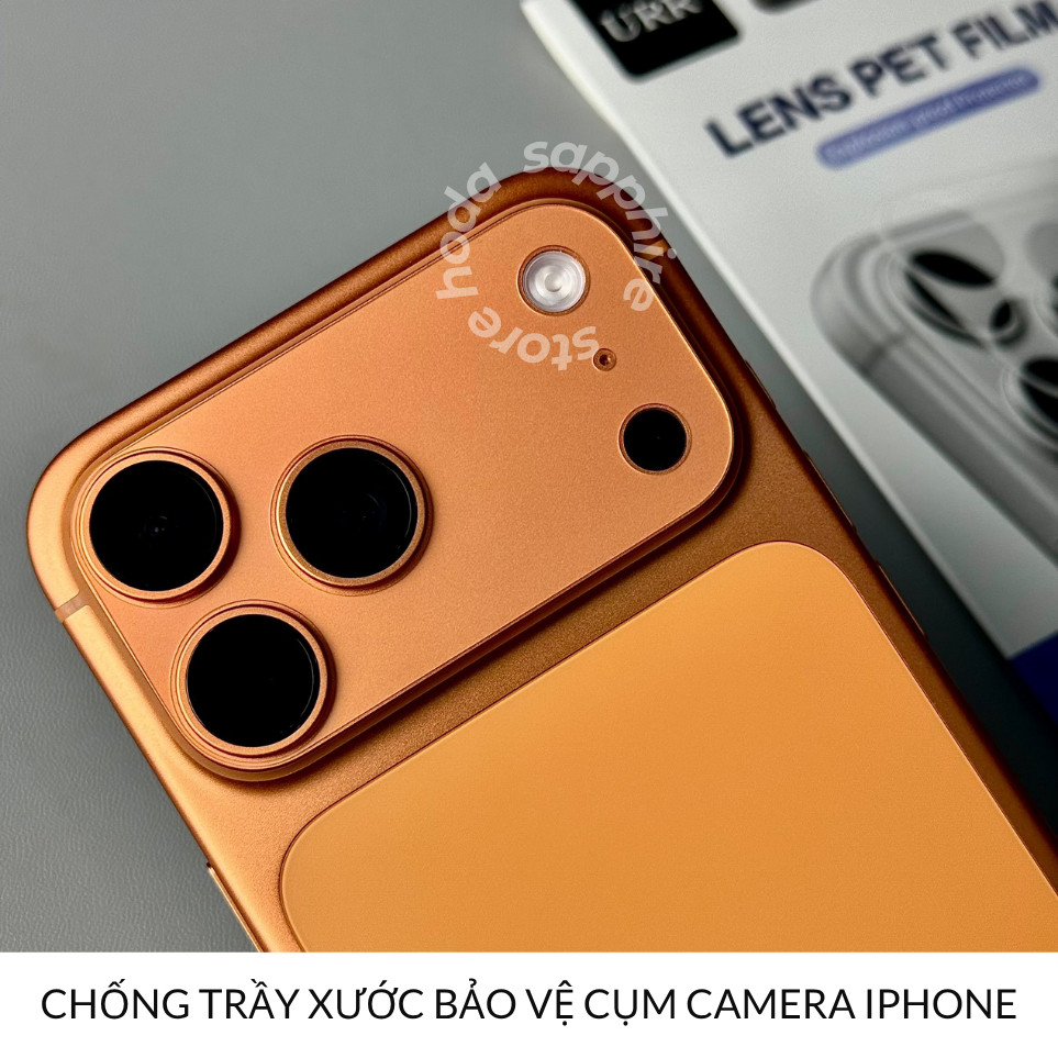 [Chính Hãng] Dán Camera PET Nhám Mờ URR Chống Trầy, Kháng Nước, Cực Mỏng Cho iPhone 17 Pro Max Series