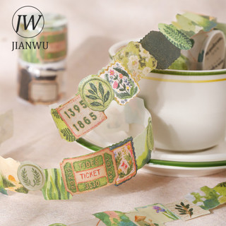 JIANWU Vải Phế Liệu Rừng Nhỏ Series Vintage Cây Hoa Phong Cảnh Chất Liệu Cắt Băng Washi Sáng Tạo Tạp Chí Văn Phòng Phẩm