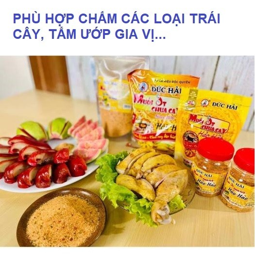 MUỐI ỚT CHUA CAY ĐỨC HẢI GÓI 500g - 100g - HÀNG CHÍNH HÃNG -Date mới, Đậm vị thơm ngon đặc biệt