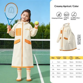 Áo mưa trẻ em có mũ trùm đầu plus-Sized Schoolbag Thiết kế kéo dài không thấm nước
