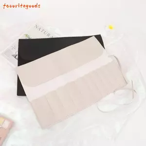 FAVORITEGOODS Bộ sắp xếp bàn chải trang điểm, Thiết kế cuộn lên Giá đỡ bàn chải trang điểm 10 khe, Túi đựng bàn chải trang điểm bằng da PU di động Túi đựng bàn chải trang điểm chống bụi cho du lịch