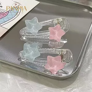 PNPIA- Dễ Thương Màu Hồng Xanh Ngôi Sao Pentagram Kẹp Tóc Sinh Viên Cô Gái Ngọt Ngào Quyến Rũ Đáng Yêu Kẹp Tóc Thẩm Mỹ Y2k Phụ Kiện Tóc Dành Cho Nữ
