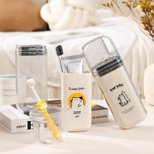 1 Cốc nước súc miệng di động 3 trong 1 có hộp đựng bàn chải đánh răng
