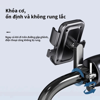 Giá đỡ điện thoại di động xe máy, xe đạp，Chắc chắn bền đẹp hỗ trợ chống sốc，Có thể xoay 360 độ
