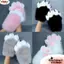 NORDICLIFE 1 Găng Tay Cosplay Mèo, Găng Tay Móng Vuốt Mèo Dày Sang Trọng, Hoạt Hình Động Vật Squeaking Cosplay Găng Tay Đạo Cụ