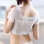 Áo Crop top trễ vai ren gợi cảm dành cho nữ có miếng lót tay ngắn Bralette Camisoles mới
