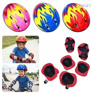 Mũ bảo hiểm trẻ em WANYEDI, Dụng cụ bảo vệ đi xe đạp trẻ em chống sốc thoáng khí, Cổ tay đầu gối đa thể thao chống trượt cho người mới bắt đầu Bảo vệ xe đạp trẻ em