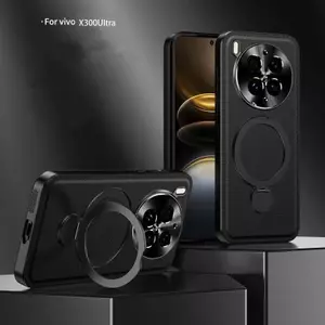 Ốp lưng YJD cho Vivo X300 Ultra 360° Giá đỡ xoay Da cao cấp 360 ° Ốp điện thoại chống rơi giá đỡ xoay