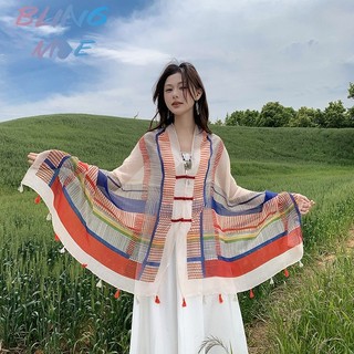 Khăn choàng hình vuông đầy màu sắc, khăn chống nắng mỏng cho mùa xuân hè, áo choàng đi biển để đi du lịch, áo khoác ngoài nữ