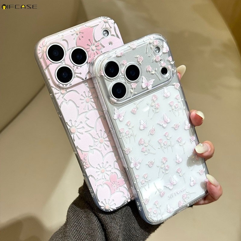 Dành Cho Samsung Galaxy S26 S25 S24 S23 S22 S21 S20 Plus Ultra FE edge S25 + S24 + S23 + S22 + S21 + S20 + Ốp Điện Thoại Dễ Thương Hoa Anh Đào Hoa Hồng Sakura Vỏ Bướm