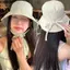 Mũ chống nắng KANGN, Mũ ngư dân buộc dây mỏng, Dây chắn gió Ins Mũ che nắng màu trơn Mũ lưu vực ngoài trời